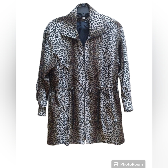 Aquarium Age Jacket Womens Size OSFM Leopard Print Long Length - Picture 1 of 12